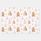 おもしろいピンククリスマススイートトリート ラッピングペーパーシート (正面)