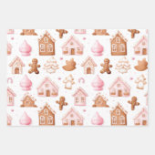 おもしろいピンククリスマススイートトリート ラッピングペーパーシート (正面3)