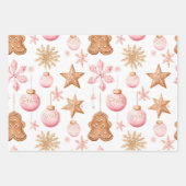 おもしろいピンククリスマススイートトリート ラッピングペーパーシート (正面)