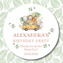 おもしろいピンクサファリガールジャングル誕生日ありがとう