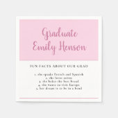 おもしろいピンクシンプル卒業Na スタンダードカクテルナプキン (正面)