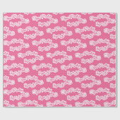 おもしろいピンクスパパーティーワードアートラッピング紙 ラッピングペーパー (フラット)