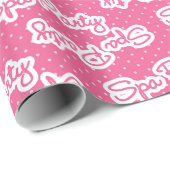 おもしろいピンクスパパーティーワードアートラッピング紙 ラッピングペーパー (ロールコーナー)
