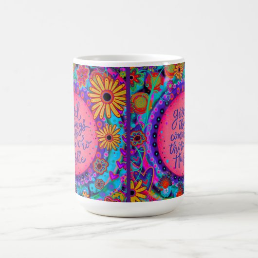 おもしろいピンクハッスル引用文リタイアインスピレーション コーヒーマグカップ (中央)