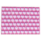 おもしろいピンクハート- ラージペーパーバッグ (裏面)