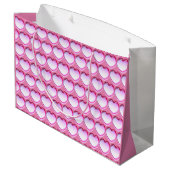 おもしろいピンクハート- ラージペーパーバッグ (裏面アングル)