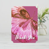 おもしろいピンクバタフライサンキューカード サンキューカード (スタンド正面)