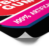 おもしろいピンクバブルガムハロウィーンの衣装 ポスター (角)