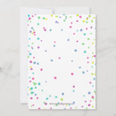 おもしろいピンクパープルブルードーナツ誕生日パーティー 招待状 (裏面)