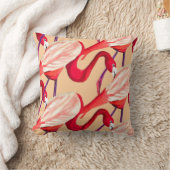 おもしろいピンクフラミンゴのバードアート クッション (ブランケット)