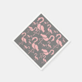 おもしろいピンクフラミンゴのバードアート スタンダードカクテルナプキン (角)