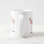 おもしろいピンクフラミンゴスペンとインクカラースケッチ ジャンボコーヒーマグカップ (裏面)