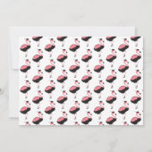 おもしろいピンクフラミンゴ動物卒業 招待状 (裏面)