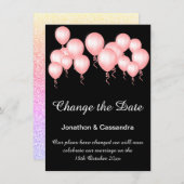 おもしろいピンクブラックバルーングリッター日付の変更 (正面/裏面)