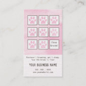 おもしろいピンクブルドッグ犬グルーミングロイヤリティカード 名刺 (正面)