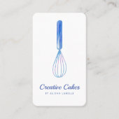 おもしろいピンクブルーマーブルベーカリーウィスクホワイト 名刺 (正面)