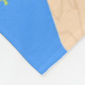 おもしろいピンクポップシクルとイチゴイラストレーション フリースブランケット (角)