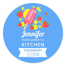 おもしろいピンクポップシクルとストロベリーキッチン