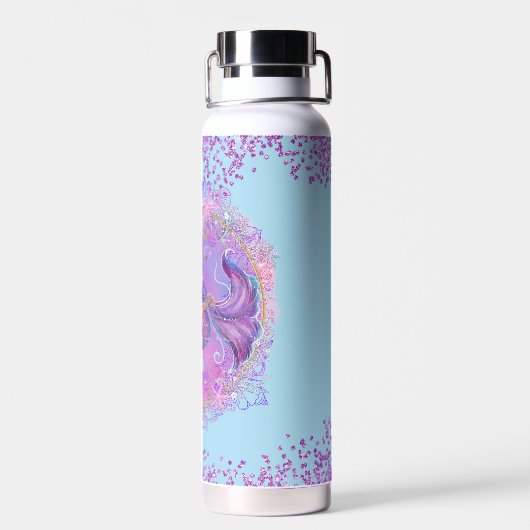 おもしろいピンクマーメイドバイレニー・ラヴォワ ウォーターボトル (背面)