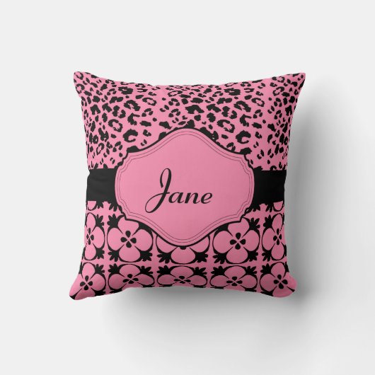 おもしろいピンクモノグラマブル枕 クッション (裏面)