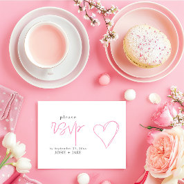 おもしろいピンクラブハートrsvpエンクロージャ エンクロージャーカード