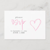 おもしろいピンクラブハートrsvpエンクロージャ エンクロージャーカード (正面)