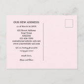 おもしろいピンクヴィンテージフォトフレームの新しいアドレス 案内ポストカード (裏面)