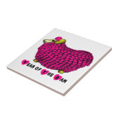 おもしろいピンク中国のラム年〔占星術の〕十二宮図タイル タイル (側面)