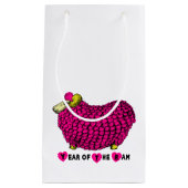 おもしろいピンク中国のラム年〔占星術の〕十二宮図S抱き枕 スモールペーパーバッグ (正面)