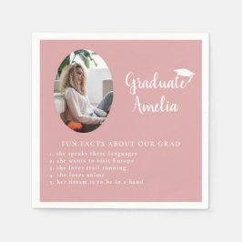 おもしろいピンク写真卒業の事実 スタンダードカクテルナプキン