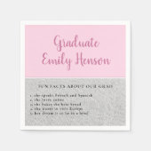 おもしろいピンク卒業シンプルの事実 スタンダードカクテルナプキン (正面)