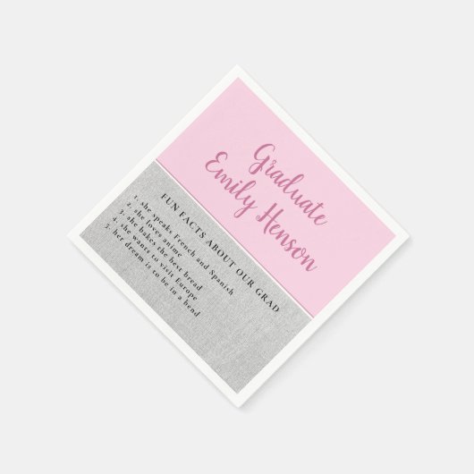 おもしろいピンク卒業シンプルの事実 スタンダードカクテルナプキン (角)