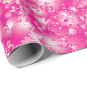 おもしろいピンク抽象芸術インクすごいスプラッシュパターン ラッピングペーパー (ロールコーナー)