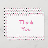おもしろいピンク水玉模様ありがとう ポストカード (正面/裏面)