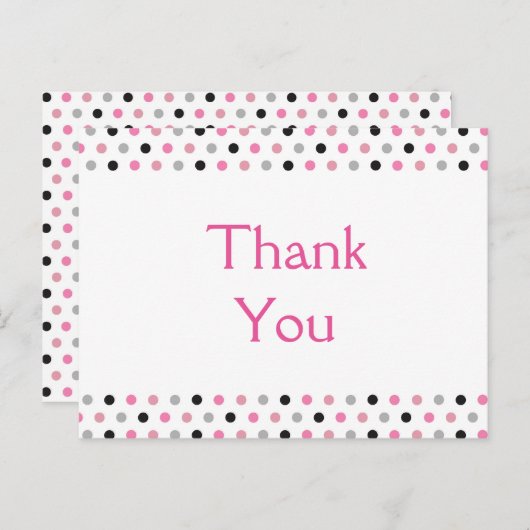 おもしろいピンク水玉模様ありがとう ポストカード (正面/裏面)
