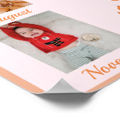 おもしろいピンク第2誕生日毎月の写真 ポスター (角)