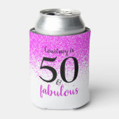 おもしろいピンク紙吹雪50と素晴らしい名前をカスタムする 缶クーラー (缶正面)