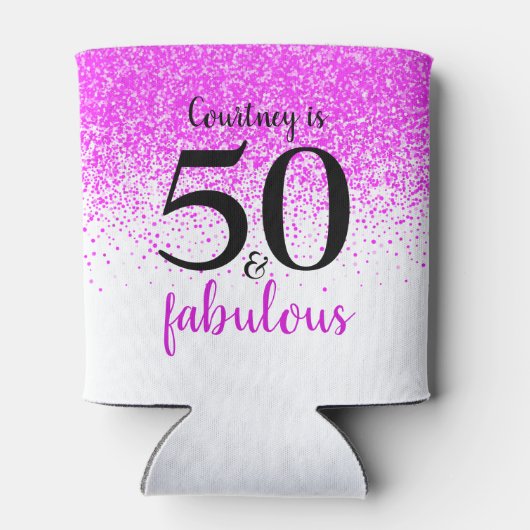 おもしろいピンク紙吹雪50と素晴らしい名前をカスタムする 缶クーラー (裏面)