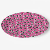 おもしろいピンク迷彩柄/アニマルプリントデザイン ペーパープレート (アングル)