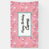 おもしろいピンク1990sスローバックグラフィックス 横断幕 (縦)