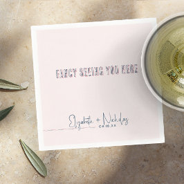 おもしろいピンク&ブルー結婚ズナプキン スタンダードカクテルナプキン