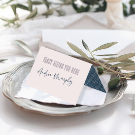 おもしろいピンク&ブルー結婚ズ座席表 名刺