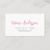 おもしろいピンク+赤モダン書道台本 名刺 (裏面)