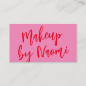 おもしろいピンク+赤モダン書道台本 名刺 (正面)