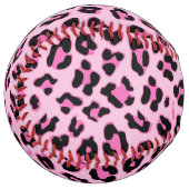おもしろいピンクLeopardプリント ソフトボール (正面左)