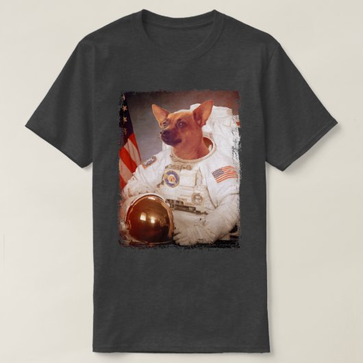 おもしろいピンシャー宇宙飛行士宇宙ミッション動物Astr Tシャツ (デザイン正面)
