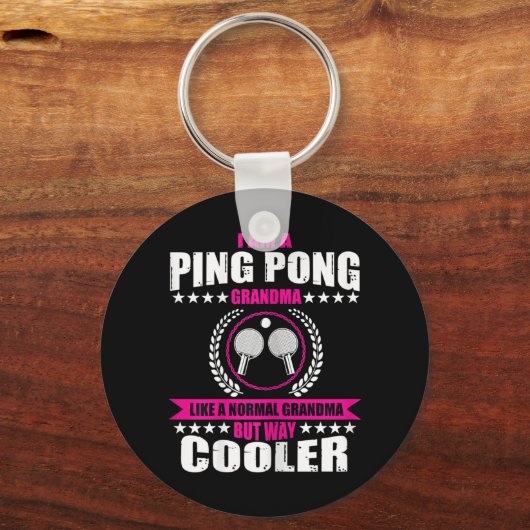 おもしろいピンポンおばあちゃん引用文卓球スポーツウォム キーホルダー (正面)