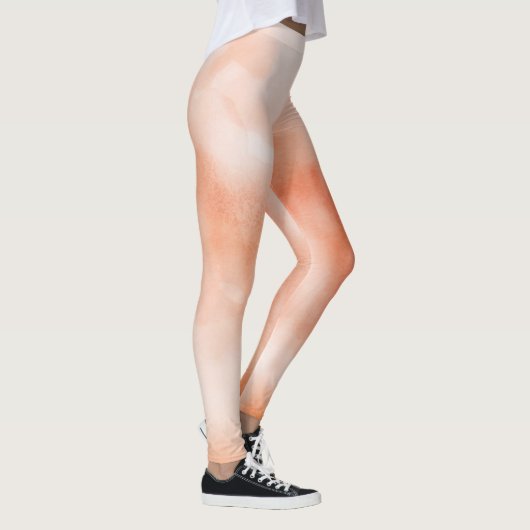 おもしろいピーチパステルウォーターカラー抽象芸術 レギンス (右)