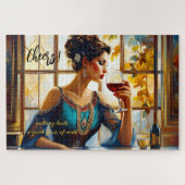 おもしろいファインアートレッドワインパズル ジグソーパズル (横)