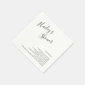 おもしろいファクシンプルトス白黒ブライダルシャワー スタンダードカクテルナプキン (角)